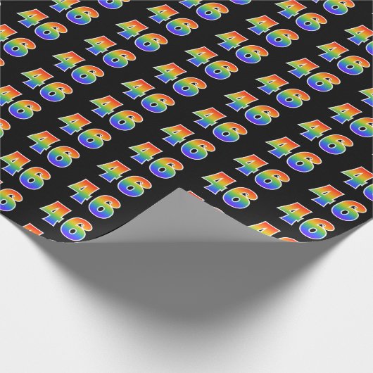 Fun Rainbow Spectrum Pattern "46" Ereignisnummer Geschenkpapier (Ecke)