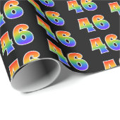 Fun Rainbow Spectrum Pattern "46" Ereignisnummer Geschenkpapier (Rolleneckpunkt)
