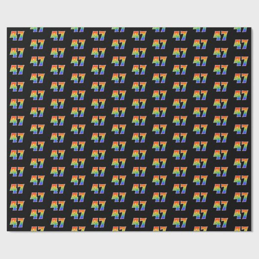 Fun Rainbow Spectrum Pattern "47" Ereignisnummer Geschenkpapier (Flach)