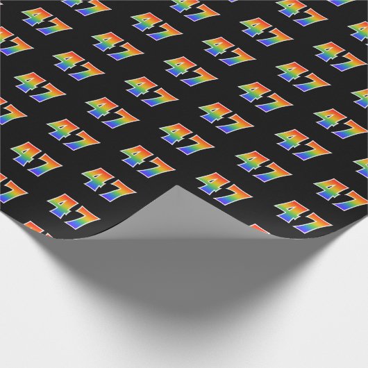 Fun Rainbow Spectrum Pattern "47" Ereignisnummer Geschenkpapier (Ecke)