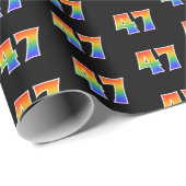 Fun Rainbow Spectrum Pattern "47" Ereignisnummer Geschenkpapier (Rolleneckpunkt)