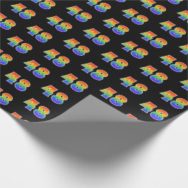 Fun Rainbow Spectrum Pattern "48" Ereignisnummer Geschenkpapier