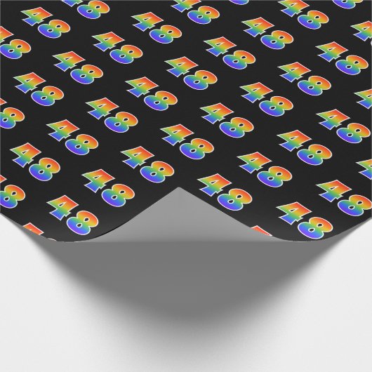 Fun Rainbow Spectrum Pattern "48" Ereignisnummer Geschenkpapier (Ecke)