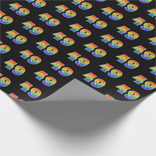 Fun Rainbow Spectrum Pattern "49" Ereignisnummer Geschenkpapier