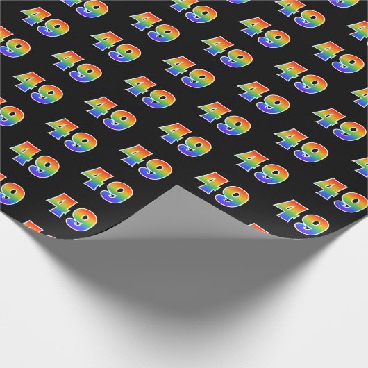 Fun Rainbow Spectrum Pattern "49" Ereignisnummer Geschenkpapier (Ecke)