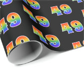 Fun Rainbow Spectrum Pattern "49" Ereignisnummer Geschenkpapier (Rolleneckpunkt)