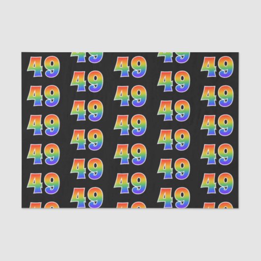 Fun Rainbow Spectrum Pattern "49" Ereignisnummer Seidenpapier (Vorderseite)