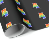 Fun Rainbow Spectrum Pattern "4" Ereignisnummer Geschenkpapier (Rolleneckpunkt)