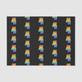 Fun Rainbow Spectrum Pattern "4" Ereignisnummer Seidenpapier (Vorderseite)
