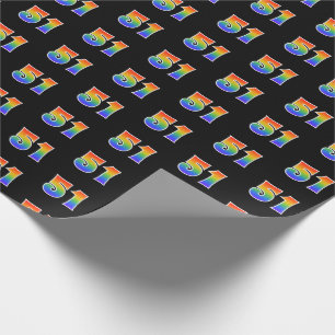 Fun Rainbow Spectrum Pattern "51" Ereignisnummer Geschenkpapier