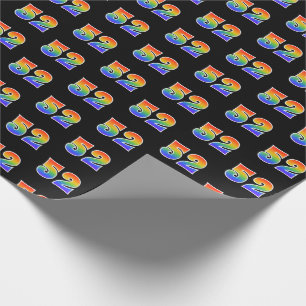 Fun Rainbow Spectrum Pattern "52" Ereignisnummer Geschenkpapier