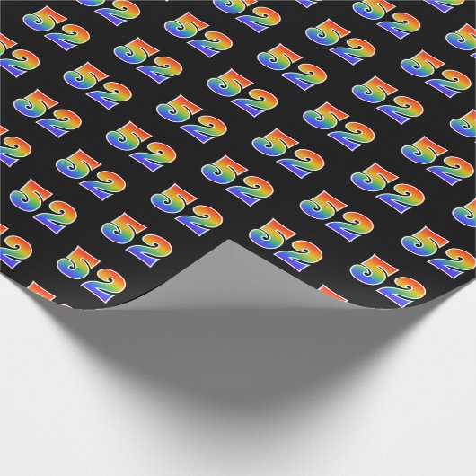 Fun Rainbow Spectrum Pattern "52" Ereignisnummer Geschenkpapier (Ecke)