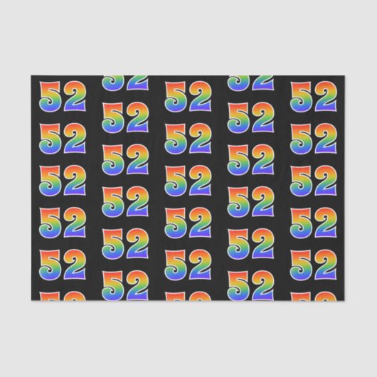Fun Rainbow Spectrum Pattern "52" Ereignisnummer Seidenpapier (Vorderseite)