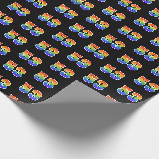 Fun Rainbow Spectrum Pattern "53" Ereignisnummer Geschenkpapier (Ecke)