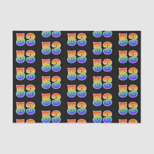 Fun Rainbow Spectrum Pattern "53" Ereignisnummer Seidenpapier (Vorderseite)