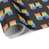 Fun Rainbow Spectrum Pattern "54" Ereignisnummer Geschenkpapier (Rolleneckpunkt)