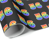Fun Rainbow Spectrum Pattern "56" Ereignisnummer Geschenkpapier (Rolleneckpunkt)