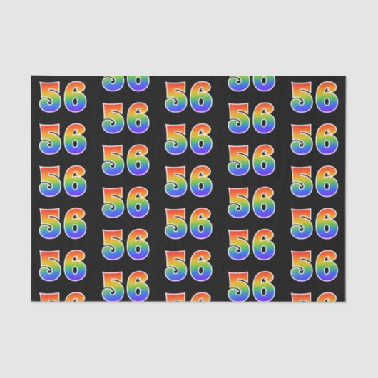 Fun Rainbow Spectrum Pattern "56" Ereignisnummer Seidenpapier (Vorderseite)