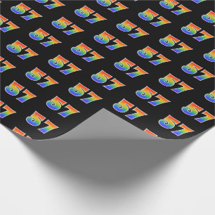 Fun Rainbow Spectrum Pattern "57" Ereignisnummer Geschenkpapier