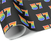 Fun Rainbow Spectrum Pattern "57" Ereignisnummer Geschenkpapier (Rolleneckpunkt)