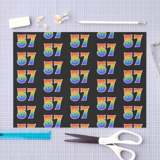 Fun Rainbow Spectrum Pattern "57" Ereignisnummer Seidenpapier (Handwerk)