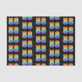Fun Rainbow Spectrum Pattern "58" Ereignisnummer Seidenpapier