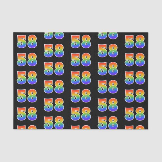 Fun Rainbow Spectrum Pattern "58" Ereignisnummer Seidenpapier (Vorderseite)