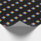 Fun Rainbow Spectrum Pattern "5" Ereignisnummer Geschenkpapier (Ecke)