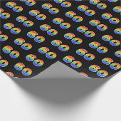 Fun Rainbow Spectrum Pattern "60" Ereignisnummer Geschenkpapier (Ecke)