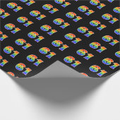 Fun Rainbow Spectrum Pattern "61" Ereignisnummer Geschenkpapier (Ecke)