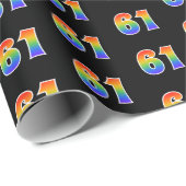 Fun Rainbow Spectrum Pattern "61" Ereignisnummer Geschenkpapier (Rolleneckpunkt)