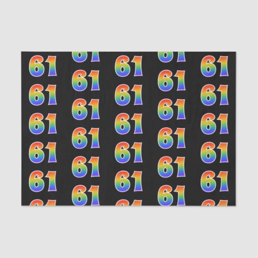 Fun Rainbow Spectrum Pattern "61" Ereignisnummer Seidenpapier (Vorderseite)