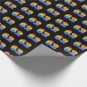 Fun Rainbow Spectrum Pattern "62" Ereignisnummer Geschenkpapier (Ecke)