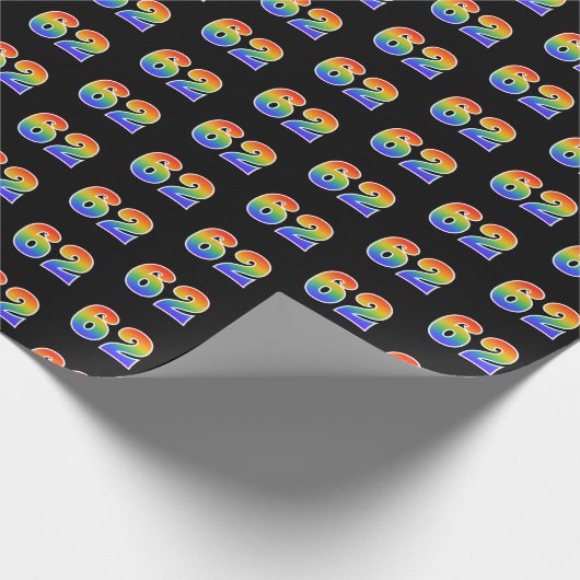 Fun Rainbow Spectrum Pattern "62" Ereignisnummer Geschenkpapier (Ecke)