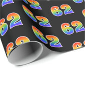 Fun Rainbow Spectrum Pattern "62" Ereignisnummer Geschenkpapier (Rolleneckpunkt)