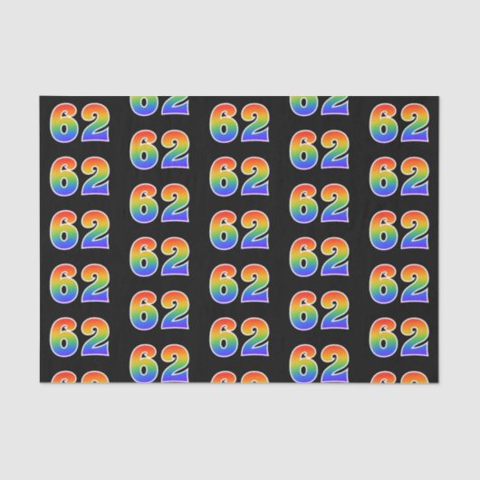 Fun Rainbow Spectrum Pattern "62" Ereignisnummer Seidenpapier (Vorderseite)
