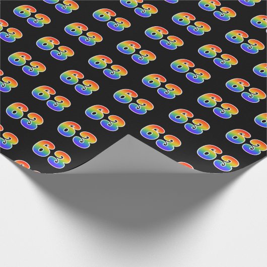 Fun Rainbow Spectrum Pattern "63" Ereignisnummer Geschenkpapier (Ecke)