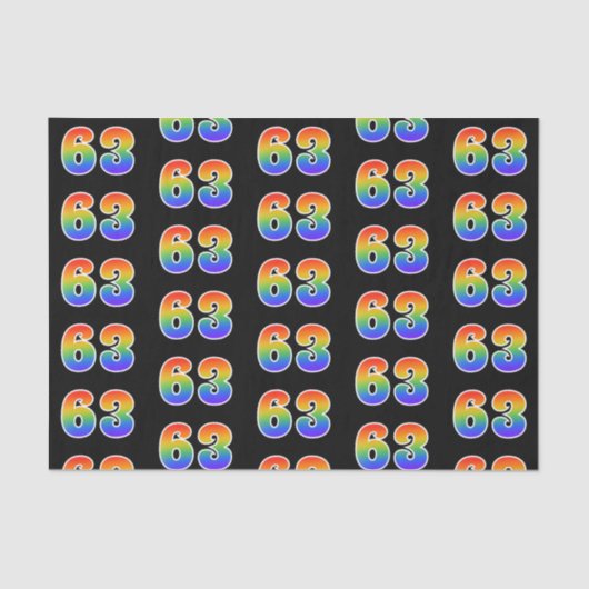 Fun Rainbow Spectrum Pattern "63" Ereignisnummer Seidenpapier (Vorderseite)