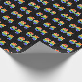 Fun Rainbow Spectrum Pattern "64" Ereignisnummer Geschenkpapier (Ecke)