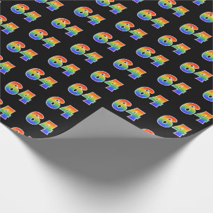 Fun Rainbow Spectrum Pattern "64" Ereignisnummer Geschenkpapier