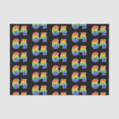 Fun Rainbow Spectrum Pattern "64" Ereignisnummer Seidenpapier (Vorderseite)