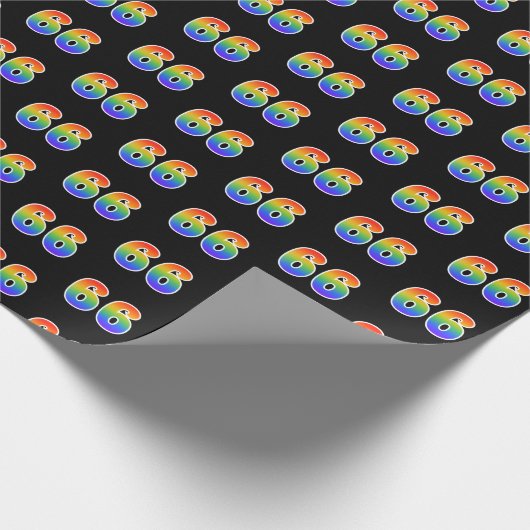 Fun Rainbow Spectrum Pattern "66" Ereignisnummer Geschenkpapier (Ecke)
