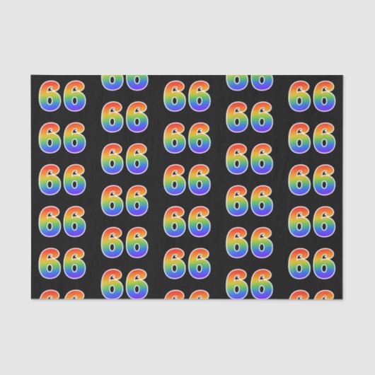 Fun Rainbow Spectrum Pattern "66" Ereignisnummer Seidenpapier (Vorderseite)