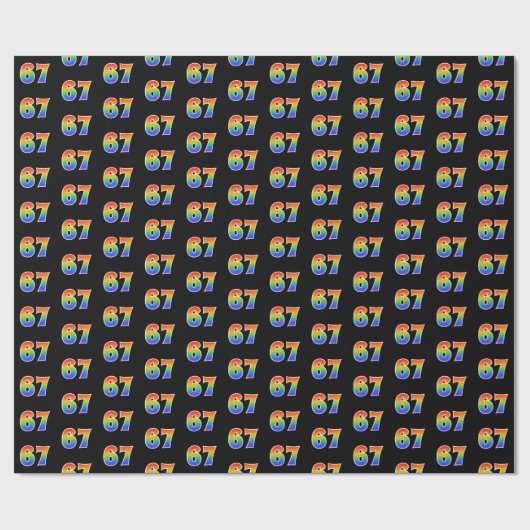 Fun Rainbow Spectrum Pattern "67" Ereignisnummer Geschenkpapier (Flach)