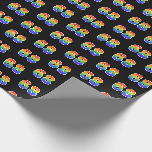 Fun Rainbow Spectrum Pattern "68" Ereignisnummer Geschenkpapier (Ecke)