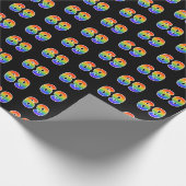 Fun Rainbow Spectrum Pattern "69" Ereignisnummer Geschenkpapier (Ecke)