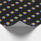 Fun Rainbow Spectrum Pattern "6" Ereignisnummer Geschenkpapier (Ecke)