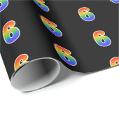 Fun Rainbow Spectrum Pattern "6" Ereignisnummer Geschenkpapier (Rolleneckpunkt)