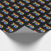 Fun Rainbow Spectrum Pattern "70" Ereignisnummer Geschenkpapier (Ecke)