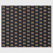 Fun Rainbow Spectrum Pattern "71" Ereignisnummer Geschenkpapier (Flach)